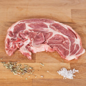 filete de aguja de cerdo de carne producida ecológicamente
