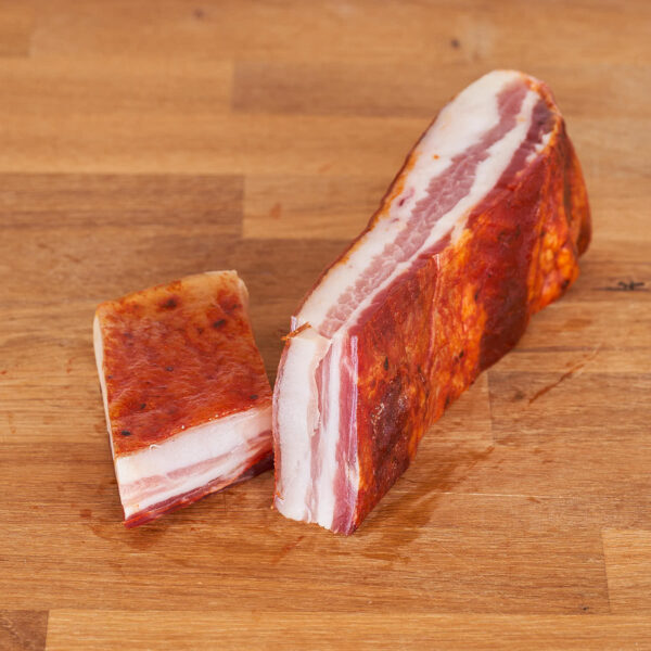 bacon en taco curado y adobado de cerdo criado ecológicamente