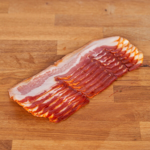 bacon loncheado curado de cerdo criado ecológicamente